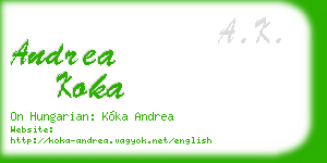 andrea koka business card