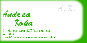 andrea koka business card